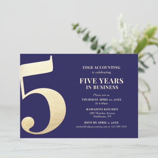 Einladung zum 5. Jahrestag (Stehend Vorderseite)