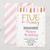 Einladung zum 5. und nüchternen Geburtstag (Vorne/Hinten)