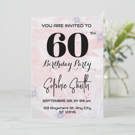 Einladung zum 60. Geburtstag (Stehend Vorderseite)