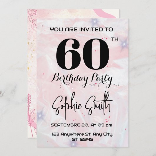 Einladung zum 60. Geburtstag (Vorne/Hinten)