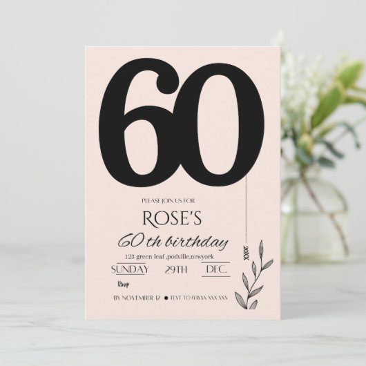 Einladung zum 60. Geburtstag (Stehend Vorderseite)