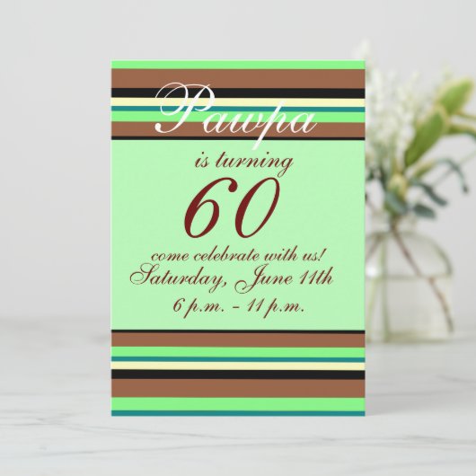 Einladung zum 60. Geburtstag (Stehend Vorderseite)