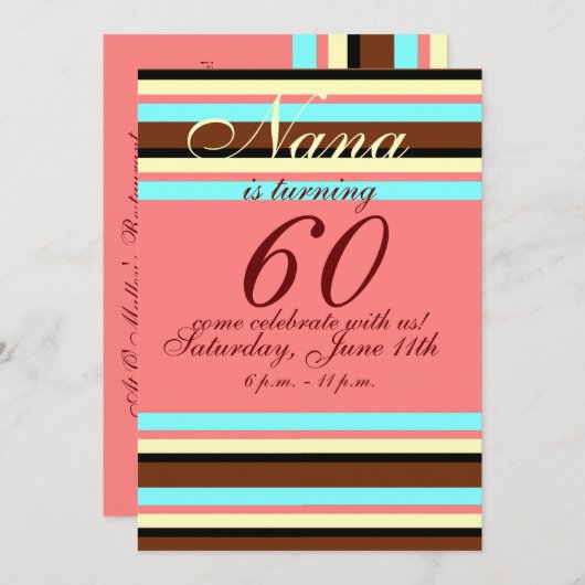 Einladung zum 60. Geburtstag (Vorne/Hinten)