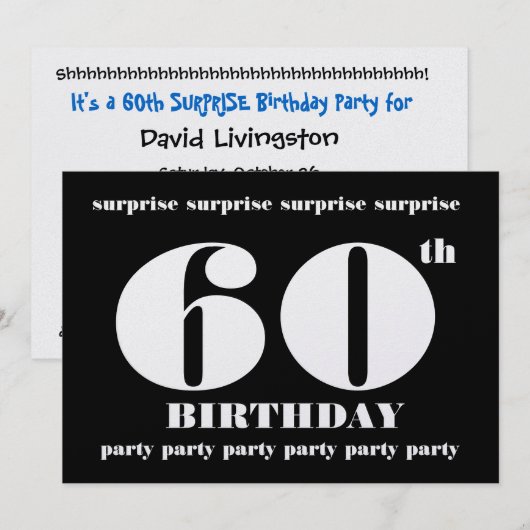 Einladung zum 60. Geburtstag (Vorne/Hinten)