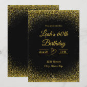Einladung zum 60. Geburtstag - 60 in Gold | Modern (Vorne/Hinten)