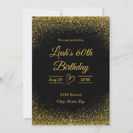 Einladung zum 60. Geburtstag - 60 in Gold | Modern