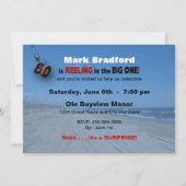 Einladung zum 60. Geburtstag - Angeln, Eintauchen (Rückseite)