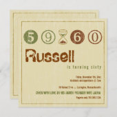 Einladung zum 60. Geburtstag - Anpassen (Vorne/Hinten)