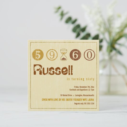 Einladung zum 60. Geburtstag - Anpassen (Stehend Vorderseite)