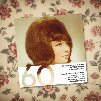 Einladung zum 60. Geburtstag Foto - 5,25 x 5,25