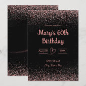 Einladung zum 60. Geburtstag - Glitzer Confetti | (Vorne/Hinten)