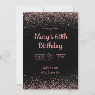 Einladung zum 60. Geburtstag - Glitzer Confetti | 