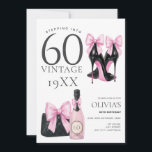 Einladung zum 60. Geburtstag in Rosa<br><div class="desc">Mit dieser trendigen Einladung mit schicken,  schwarzen High Heels mit Coquette-Rosa-Bögen und elegantem rosa Champagner und Tasche feiern Sie das 60. Ideal für eine glamouröse und unvergessliche 60. Geburtstagsfeier. Vollständig editierbar,  ändern Sie die Sätze,  wenn Sie möchten,  und bearbeiten Sie Ihre persönlichen Daten.</div>