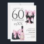 Einladung zum 60. Geburtstag in Rosa<br><div class="desc">Mit dieser trendigen Einladung mit schicken,  schwarzen High Heels mit Coquette-Rosa-Bögen und elegantem rosa Champagner und Tasche feiern Sie das 60. Ideal für eine glamouröse und unvergessliche 60. Geburtstagsfeier. Vollständig editierbar,  ändern Sie die Sätze,  wenn Sie möchten,  und bearbeiten Sie Ihre persönlichen Daten.</div>