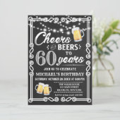 Einladung zum 60. Geburtstag| Käse und Bier (Stehend Vorderseite)