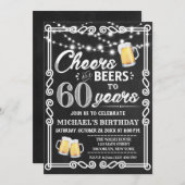 Einladung zum 60. Geburtstag| Käse und Bier (Vorne/Hinten)