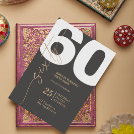 Einladung zum 60. Geburtstag mit Gilded Calligrafy