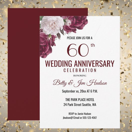 Einladung zum 60. Hochzeitstag