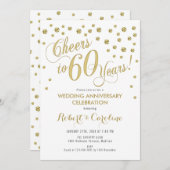 Einladung zum 60. Hochzeitstag - Gold & Weiß (Vorne/Hinten)