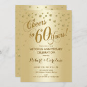 Einladung zum 60. Hochzeitstag in Gold (Vorne/Hinten)