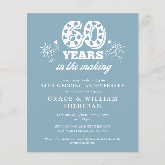 Einladung zum 60-jährigen Jubiläum des Haushalts (Vorderseite)