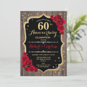 Einladung zum 60. Jubiläum - Holz Red Gold (Stehend Vorderseite)