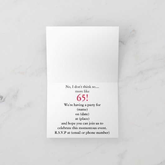 Einladung zum 65. Geburtstag (Innenseite)