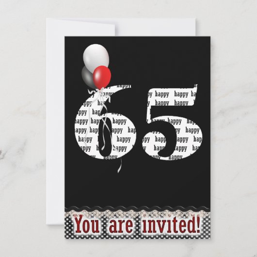 Einladung zum 65. Geburtstag (Vorderseite)