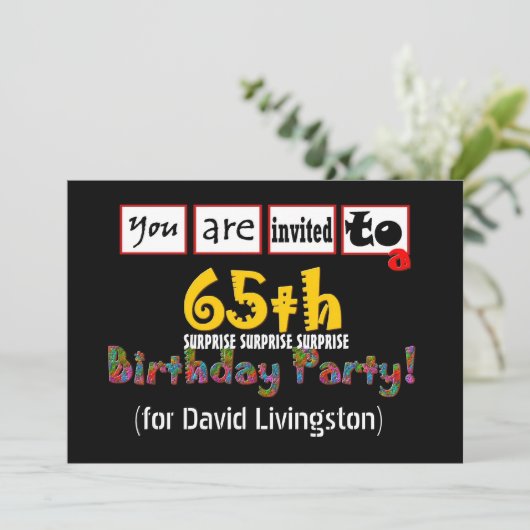 Einladung zum 65. Geburtstag (Stehend Vorderseite)