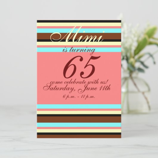 Einladung zum 65. Geburtstag (Stehend Vorderseite)