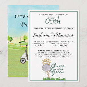 Einladung zum 65. Geburtstag Lady Golfer Thema