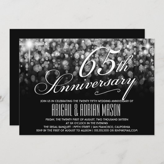 Einladung zum 65. Hochzeitstag (Vorne/Hinten)