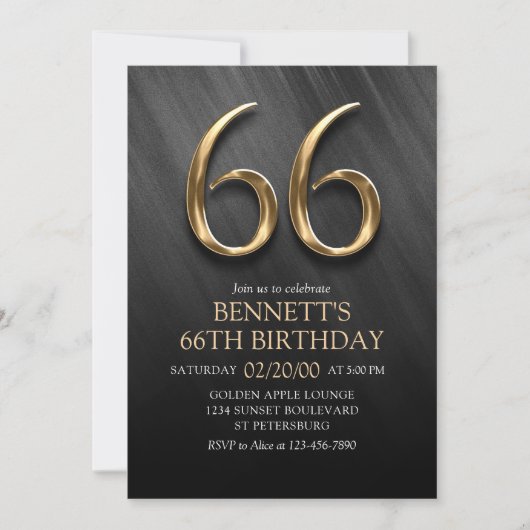 Einladung zum 66. Geburtstag (Vorderseite)