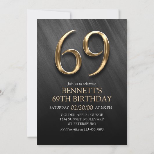 Einladung zum 69. Geburtstag (Vorderseite)