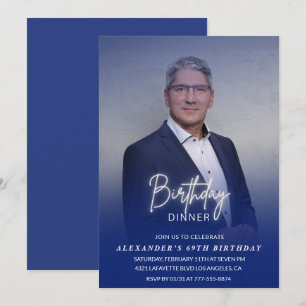 Einladung zum 69. Geburtstagsessen Foto Männer