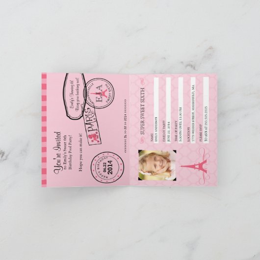 Einladung zum 6. Geburtstag (Innenseite)