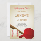 Einladung zum 6. Geburtstag Baseball (Vorderseite)