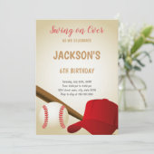 Einladung zum 6. Geburtstag Baseball (Stehend Vorderseite)