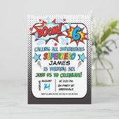 Einladung zum 6. Geburtstag des Superhelden (Stehend Vorderseite)