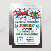 Einladung zum 6. Geburtstag des Superhelden (Vorne/Hinten)