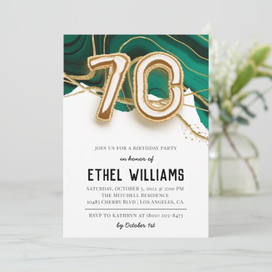 Einladung zum 70. Geburtstag (Stehend Vorderseite)