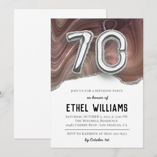 Einladung zum 70. Geburtstag (Vorne/Hinten)