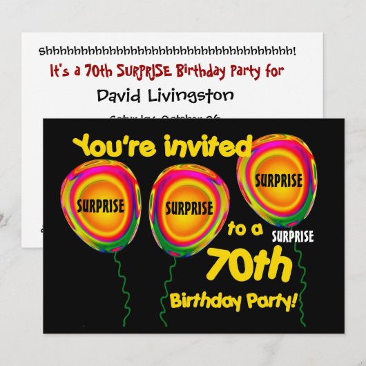 Einladung zum 70. Geburtstag (Vorne/Hinten)