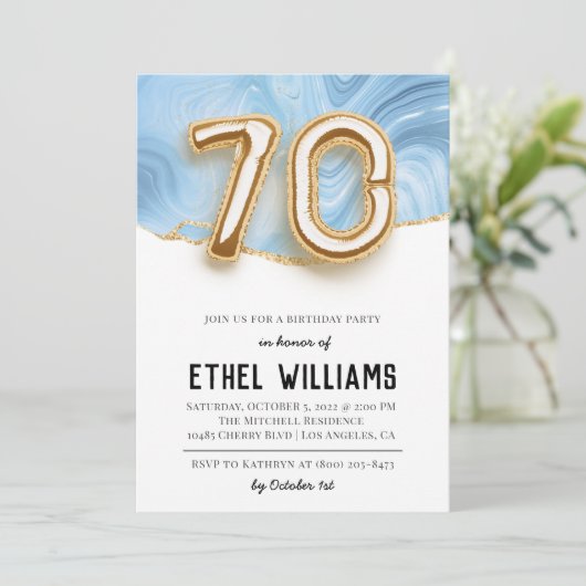 Einladung zum 70. Geburtstag (Stehend Vorderseite)