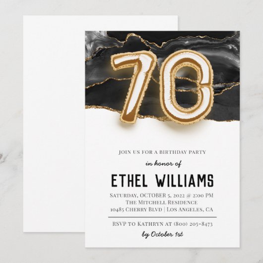 Einladung zum 70. Geburtstag (Vorne/Hinten)