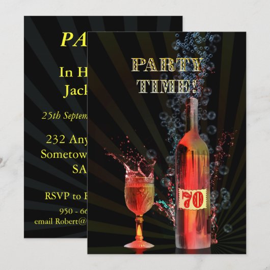 Einladung zum 70. Geburtstag (Vorne/Hinten)