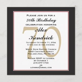 Einladung zum 70. Geburtstag