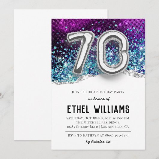 Einladung zum 70. Geburtstag (Vorne/Hinten)