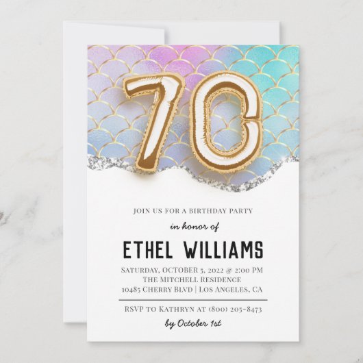 Einladung zum 70. Geburtstag (Vorderseite)