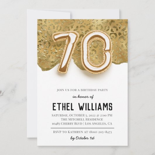 Einladung zum 70. Geburtstag (Vorderseite)